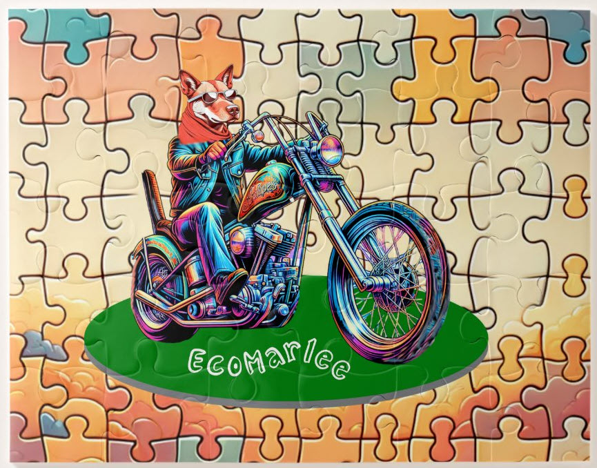 Our website mascot, Marlee, rides her motorbike for a cleaner planet. Grab this cool and entertaining jigsaw puzzle for kids today at Zazzle. Click here.